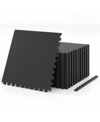0.79" Thick Gym Flooring Exercise Equipment Workout Mats with Rubber Top Slate