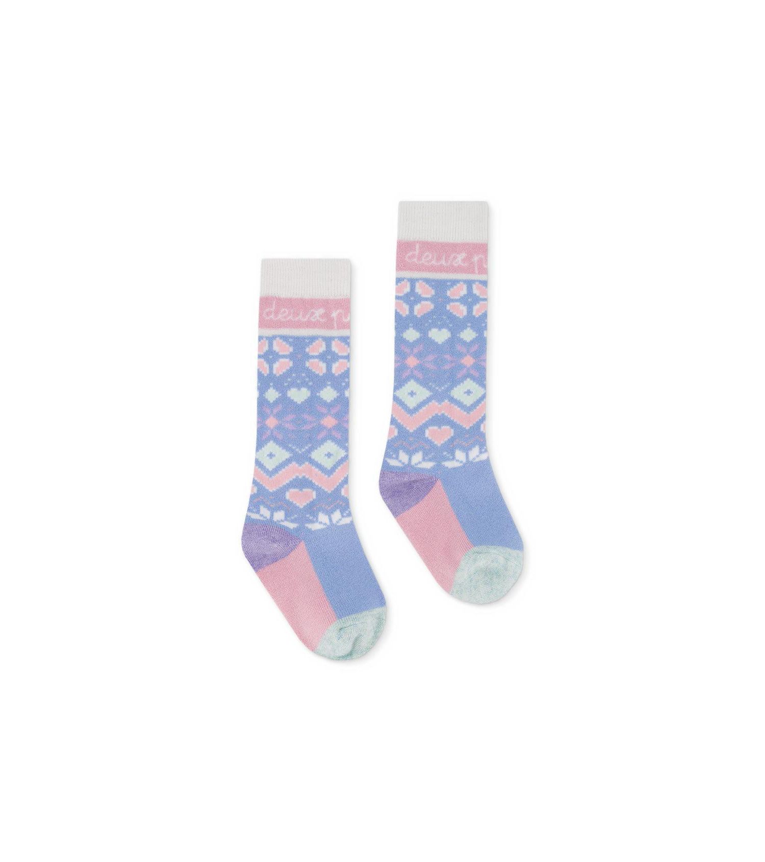 Girls' 4-16 Fair Isle Merino Wool-Blend Ski Socks