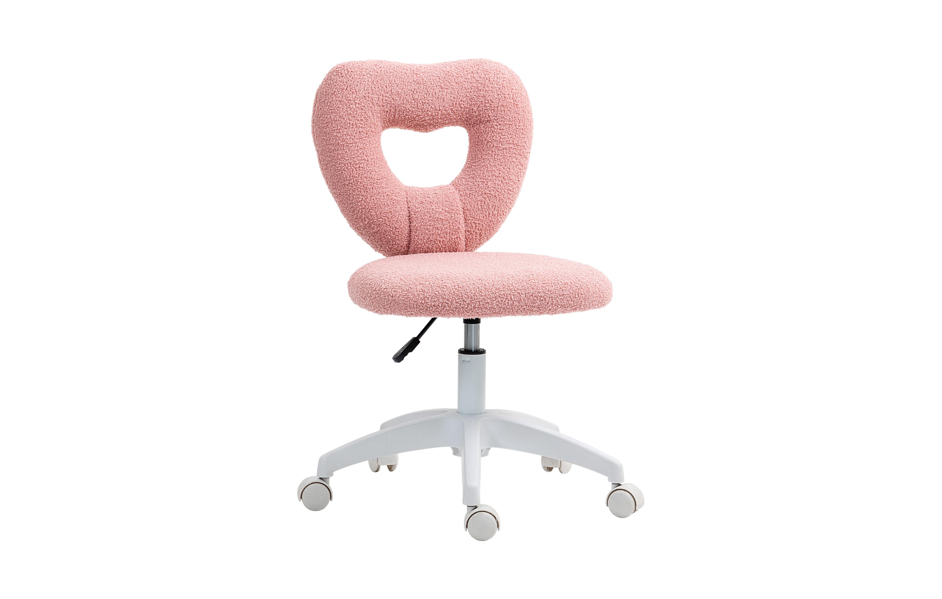 Homcom Armless Home Office Desk Chair, Heart Makeup Vanity Chair