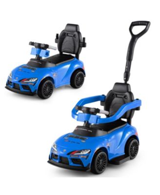 3-in-1 Toddler Push Car with Anti-Tip Guardrail Ride-On, 44 lbs. Capacity, Ages 1.5-5