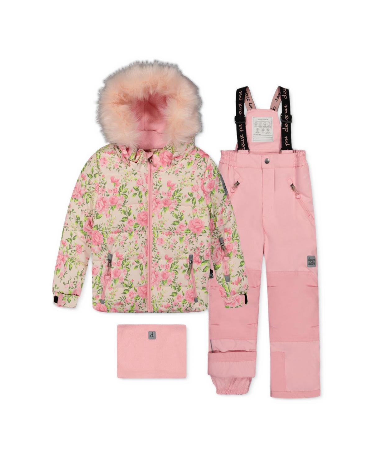 Deux par Girls' 4-16 Play Hooded Floral-Print Jacket and Pants, 2-Piece Set