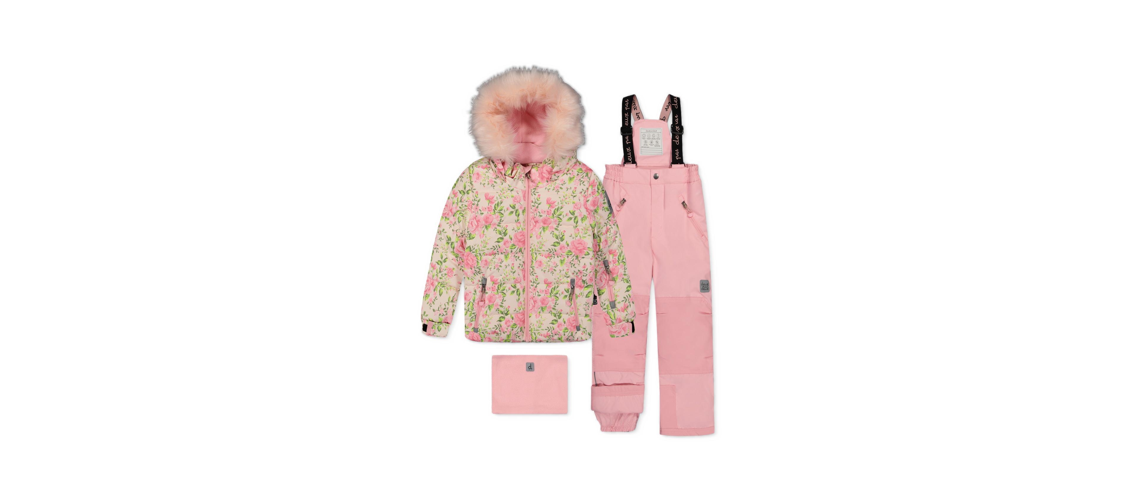 Deux par Girls' 4-16 Play Hooded Floral-Print Jacket and Pants, 2-Piece Set