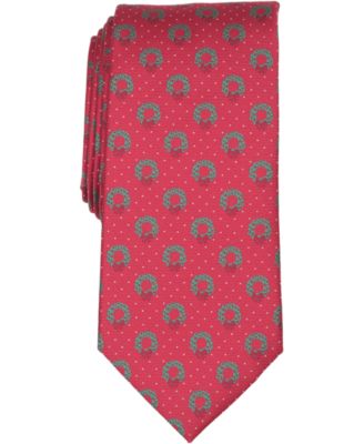Men's Pindot Holiday Wreath Tie