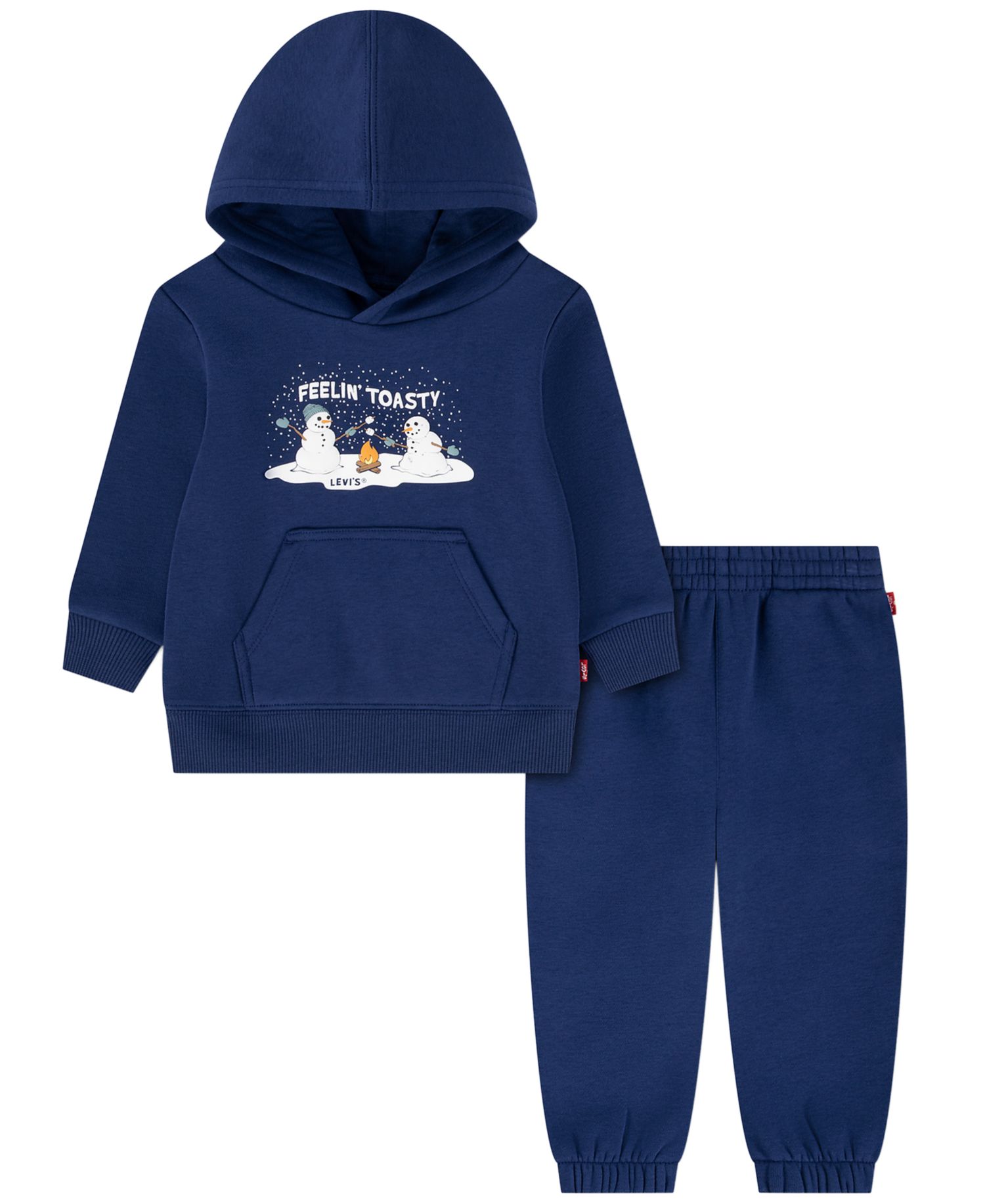 Baby Boys' Toasty Snowman Fleece Hooded Sweatshirt and Jogger Pants, 2-Piece Set