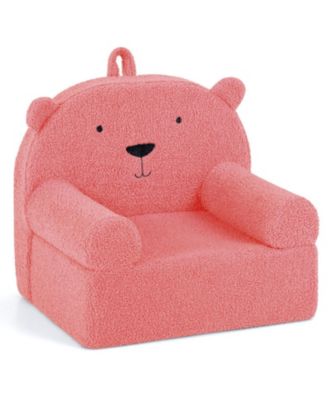 Kids Bear Foam Couch with Soft Teddy Fleece Cover