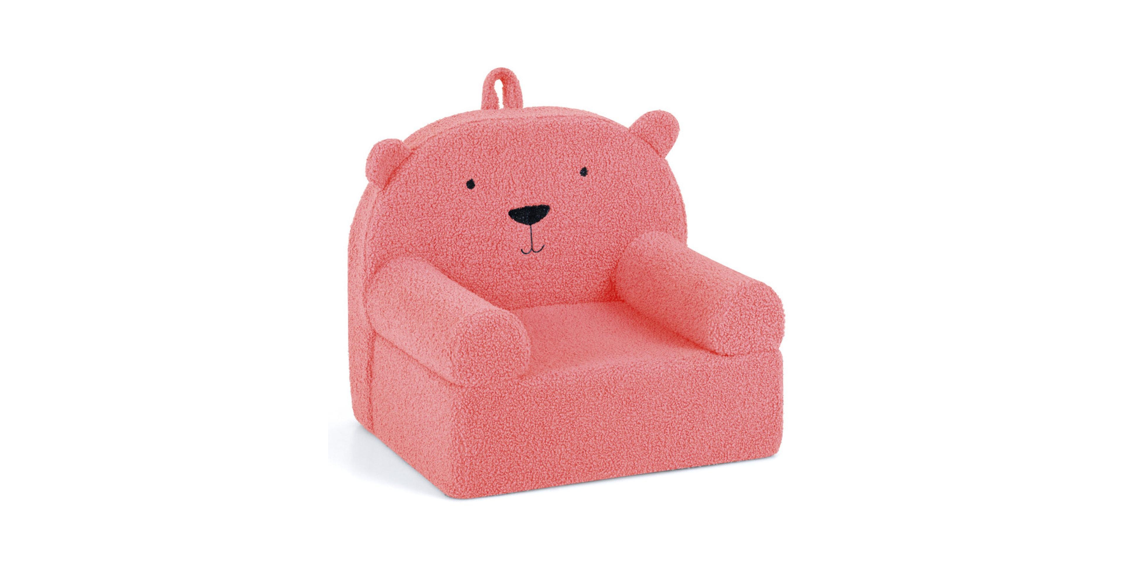 Gouun Kids Bear Foam Couch with Soft Teddy Fleece Cover