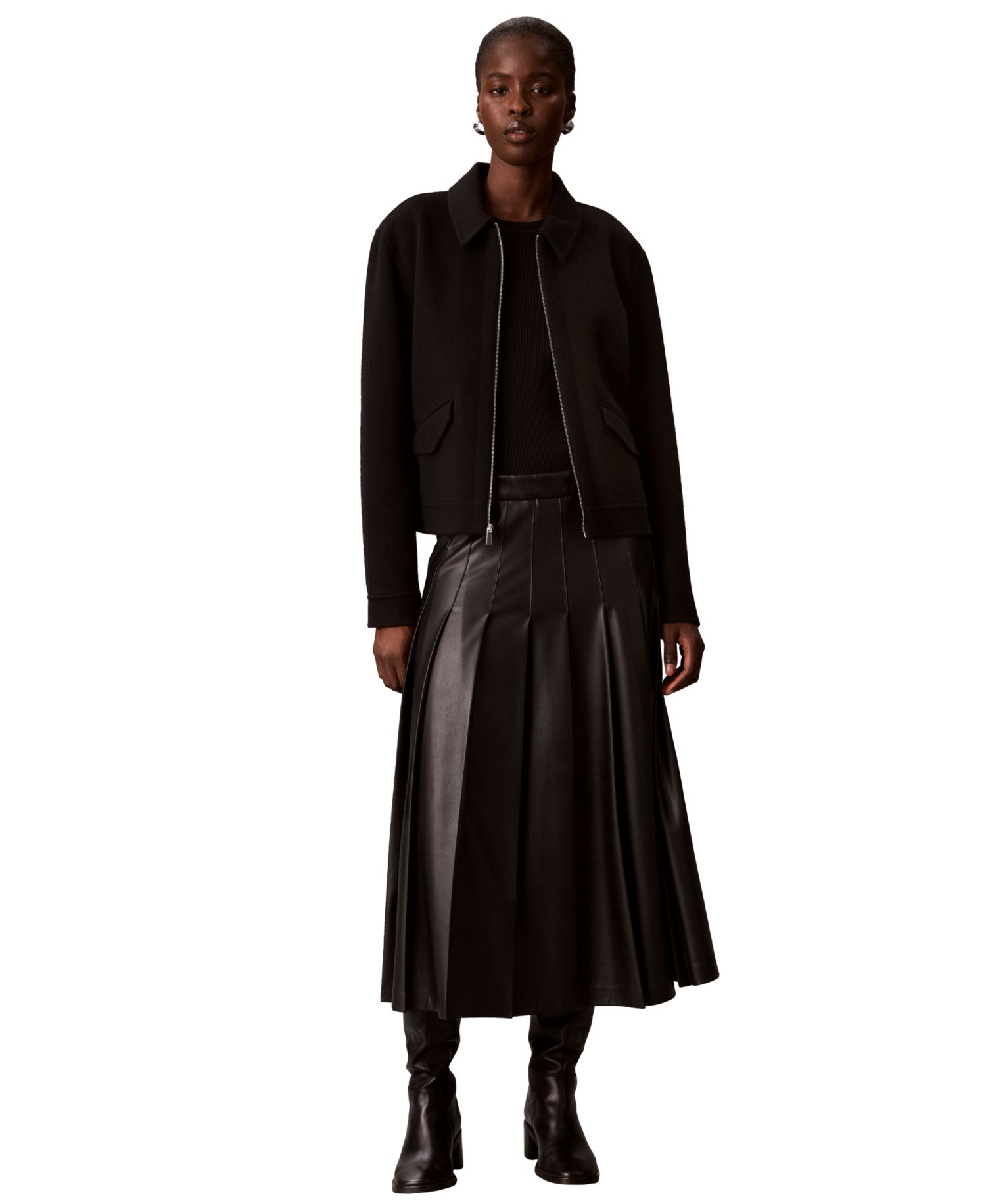 Women's Zip-Front Unlined Wool-Blend Jacket