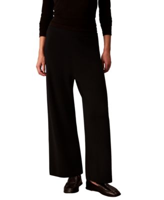 Women's Pull-On High-Rise Wide-Leg Sweater Pants
