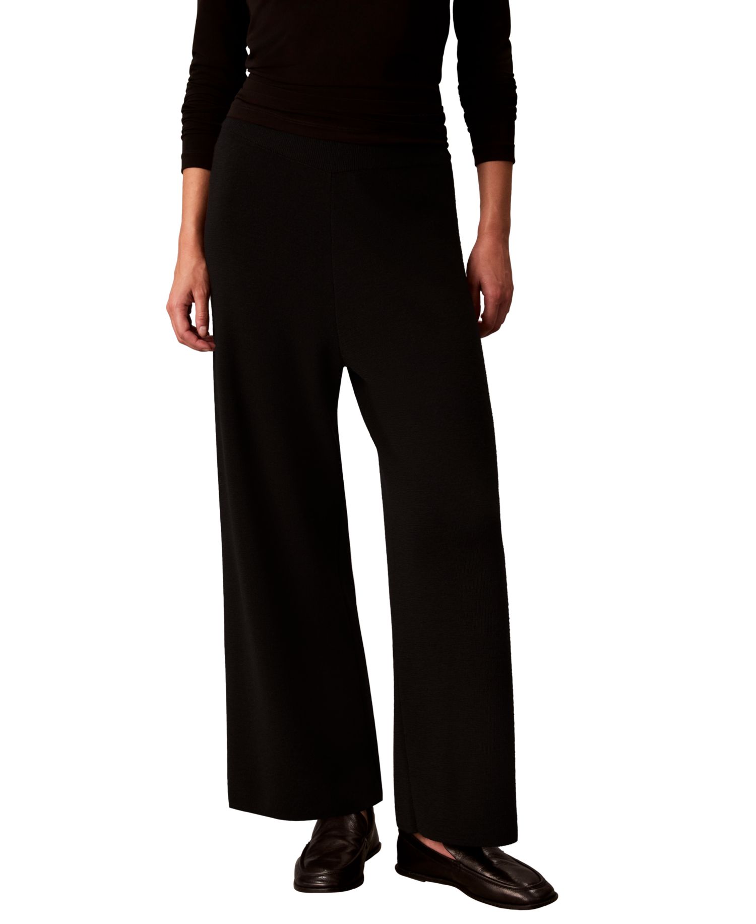 Women's Pull-On High-Rise Wide-Leg Sweater Pants