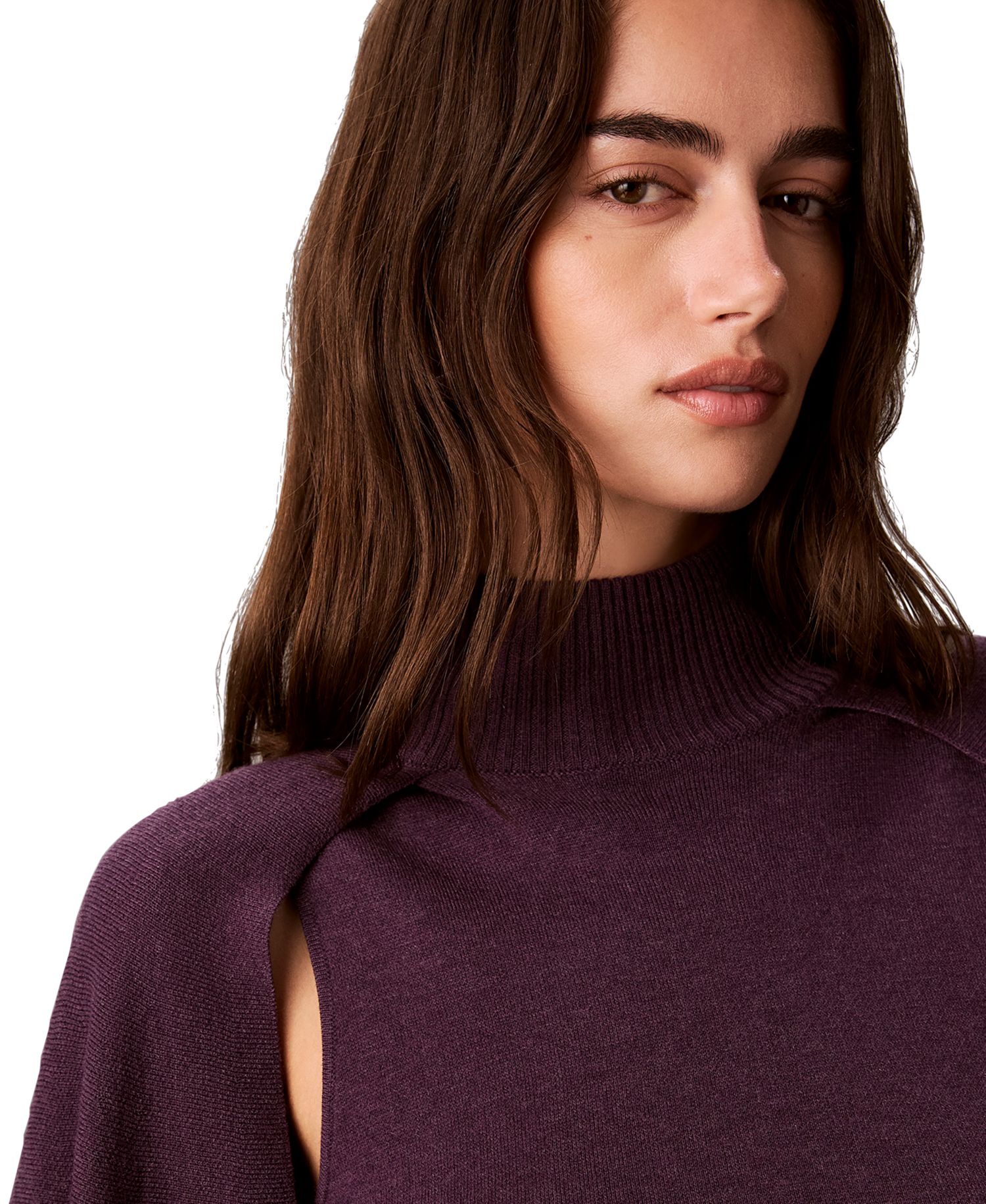 Women's Sleeveless Mock Neck Cape Top