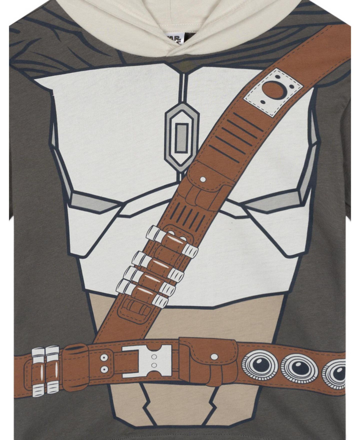 Футболка The Mandalorian Cosplay Engineered-Print Hooded для мальчиков, цвет: Серый — фото 3