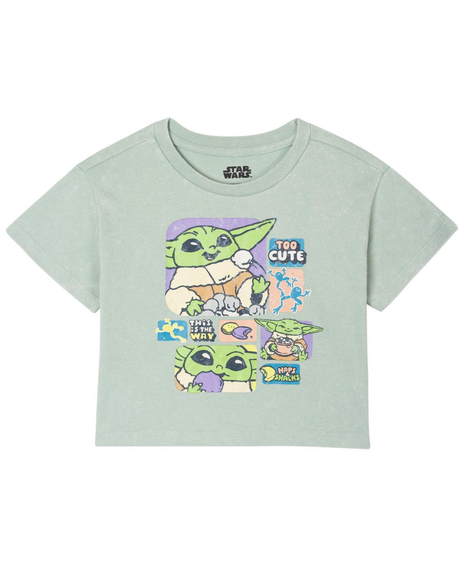 Girls' 4-16 Grogu Graphic Mineral-Wash T-Shirt and Skort, 2-Piece Set