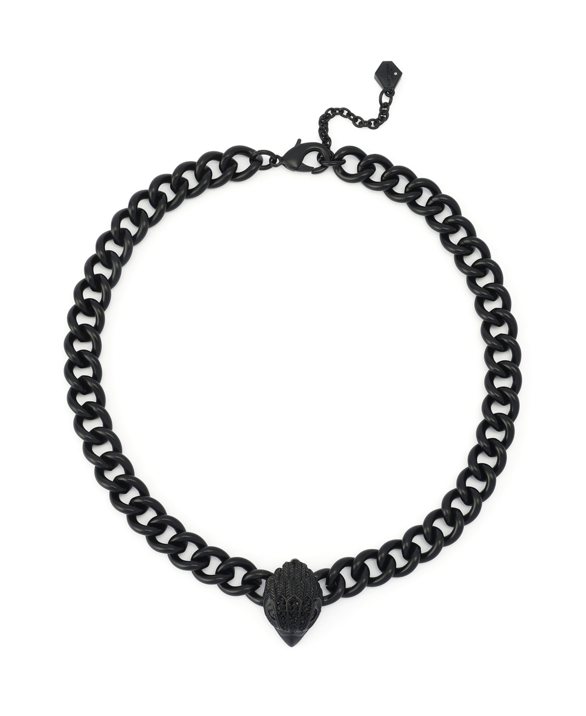 Kurt Geiger London Faux Stone Signature Eagle Collar Necklace - Jet/Black