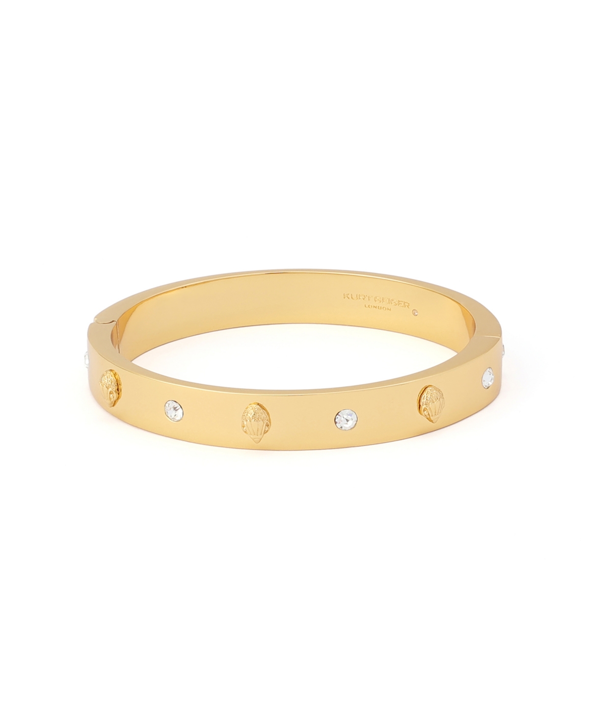 Michael Michael Kors Gold-Tone Brass Glass Crystal Signature Eagle Bangle Bracelet - Gold