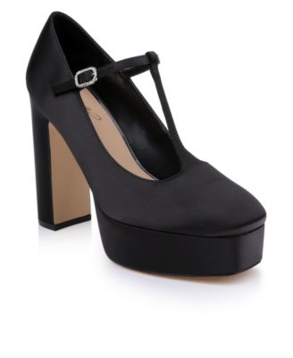 Women's Banks Square Toe Block Heel Platform Pumps