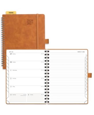 Weekly Planner Monthly Layout Spiral Softcover 100gsm Paper Pen Holder Pocket Closure