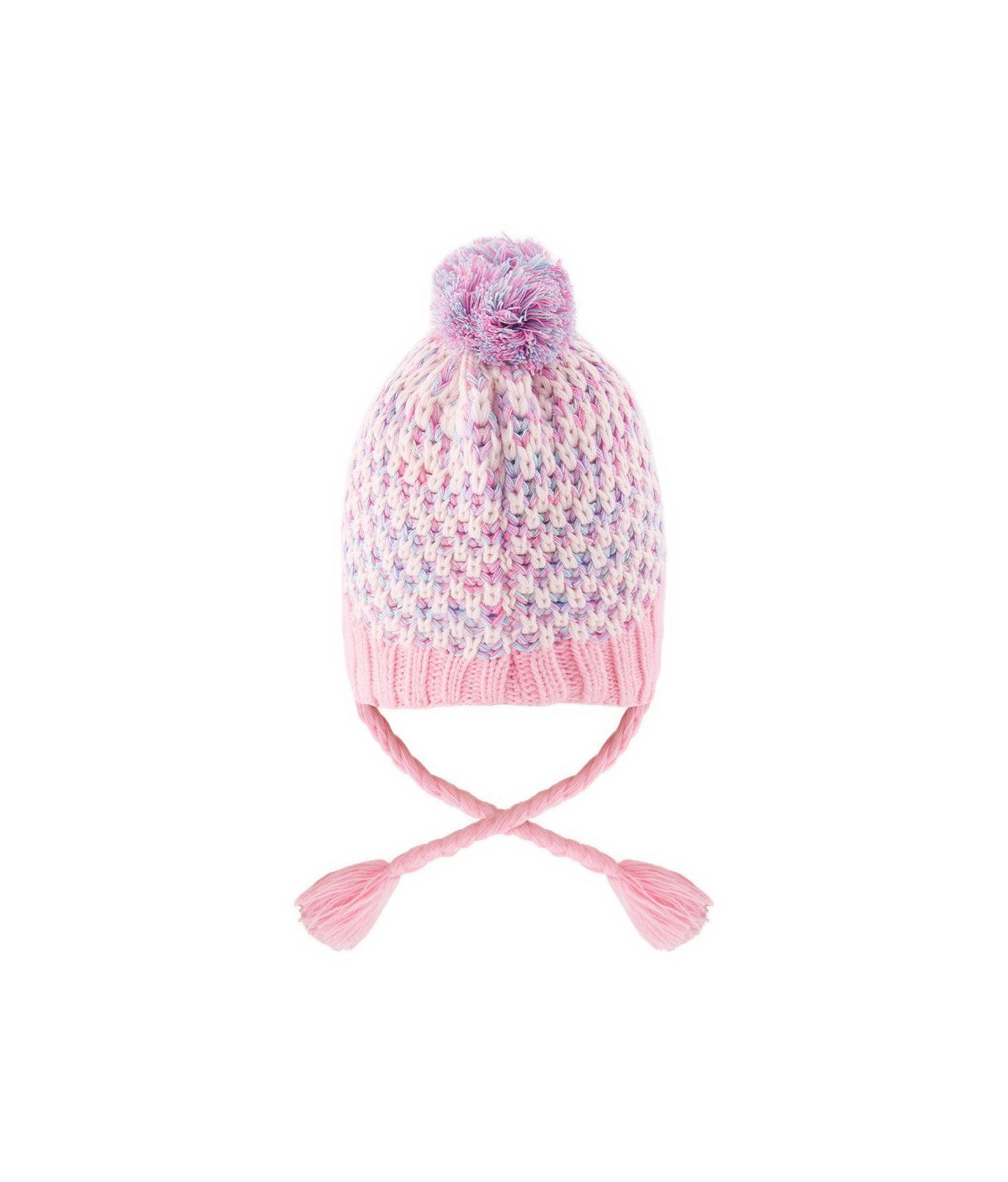 Шапка Deux par Deux Winter Peruvian Knit Hat для девочек, цвет: Розовый / Синий — фото 2