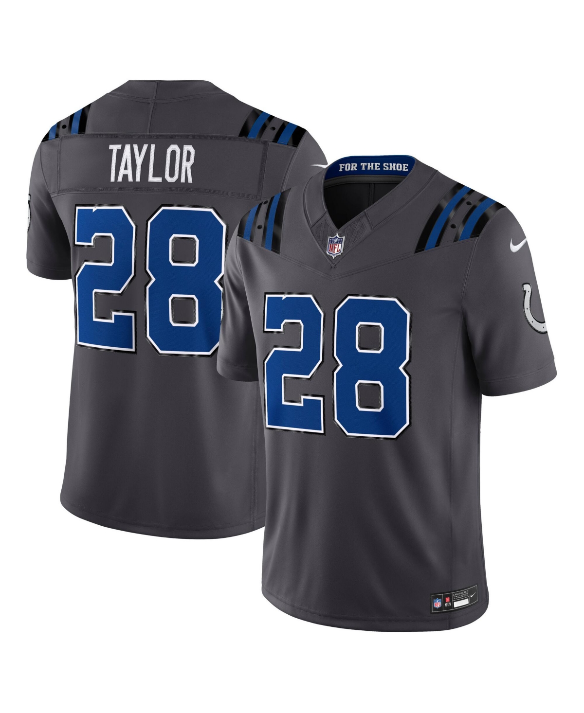 Nike Men's Jonathan Taylor Anthracite Indianapolis Colts 2026 Rivalries Collection Vapor F.u.s.e Stitched Limited Jersey