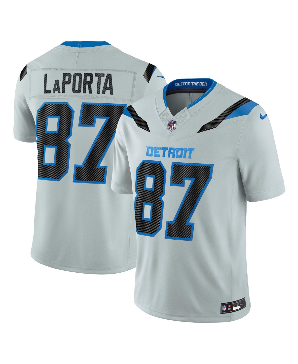 Nike Men's Sam Laporta Silver Detroit Lions 2026 Rivalries Collection Vapor F.u.s.e Stitched Limited Jersey