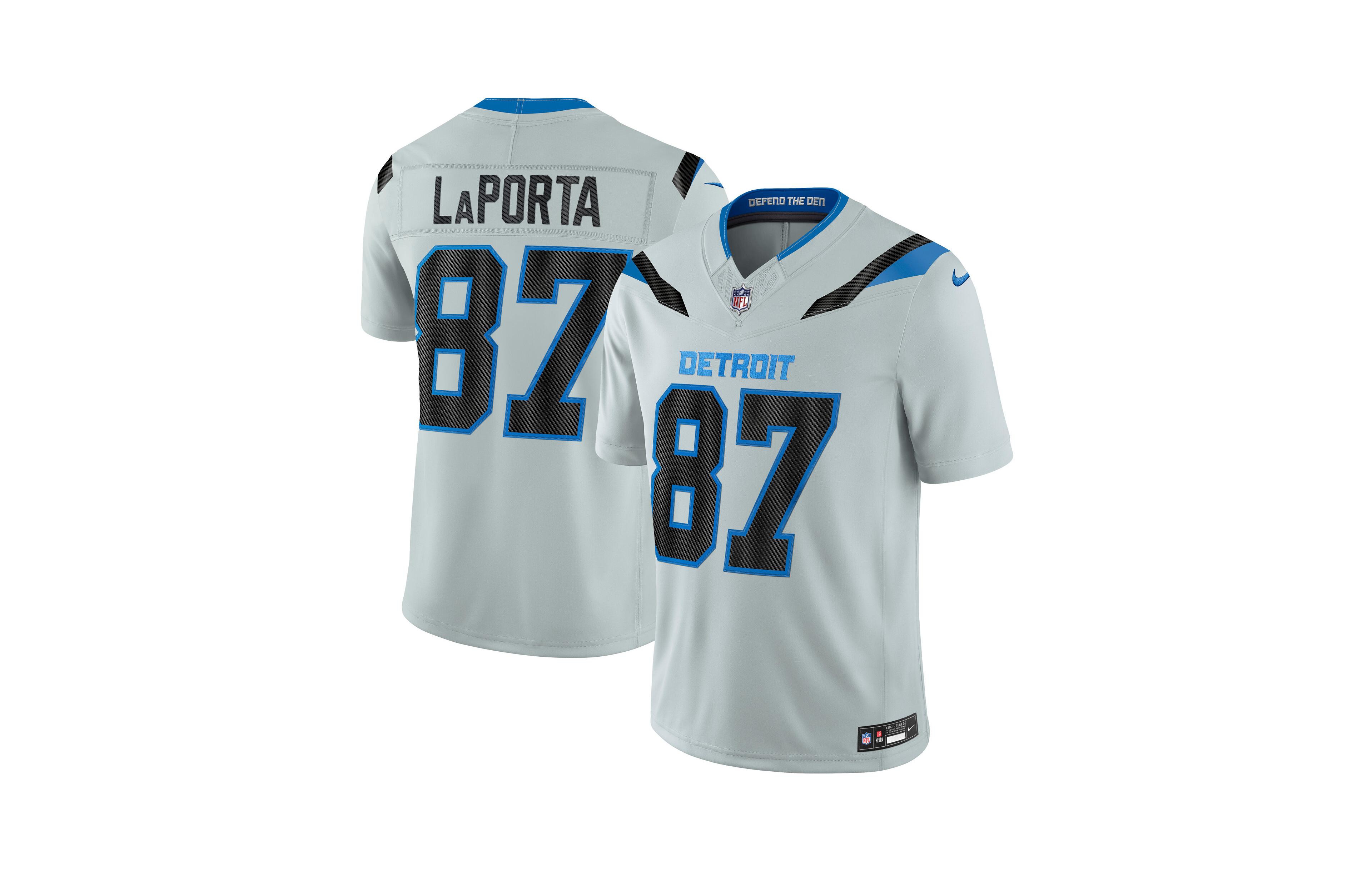 Nike Men's Sam Laporta Silver Detroit Lions 2026 Rivalries Collection Vapor F.u.s.e Stitched Limited Jersey