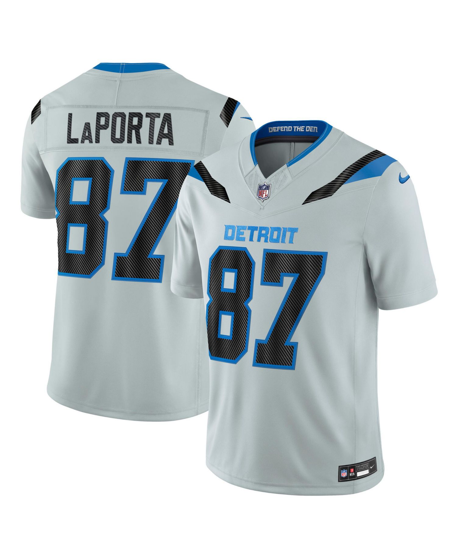 Men's Sam Laporta Silver Detroit Lions 2026 Rivalries Collection Vapor F.U.S.E Stitched Limited Jersey