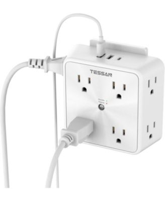 8-Outlet 3-USB-Port (1 USB-C) Wall Charger with 1700J Surge Protection for North American Plugs