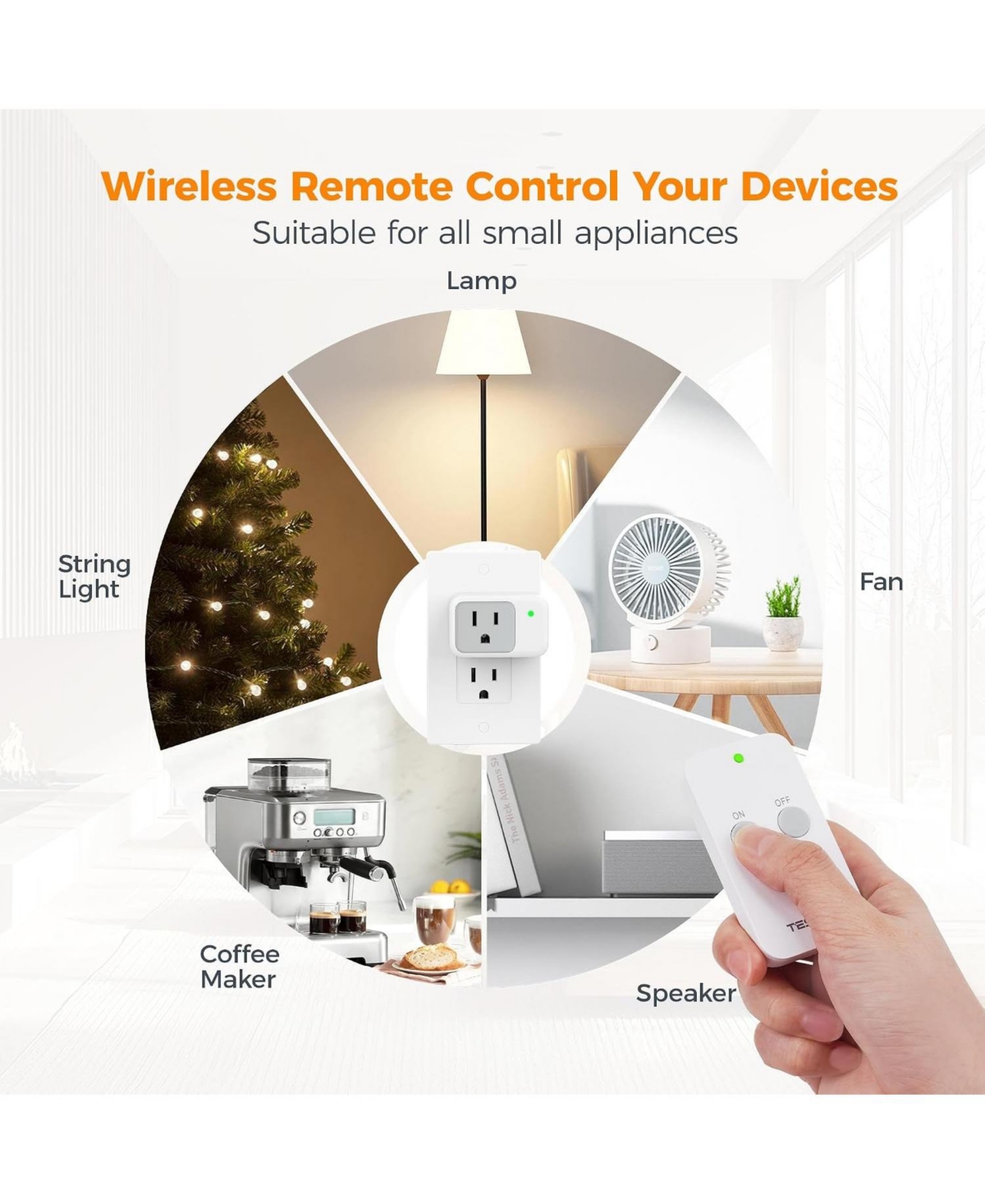Tessan Remote Control Outlet with Wireless On/Off Switch