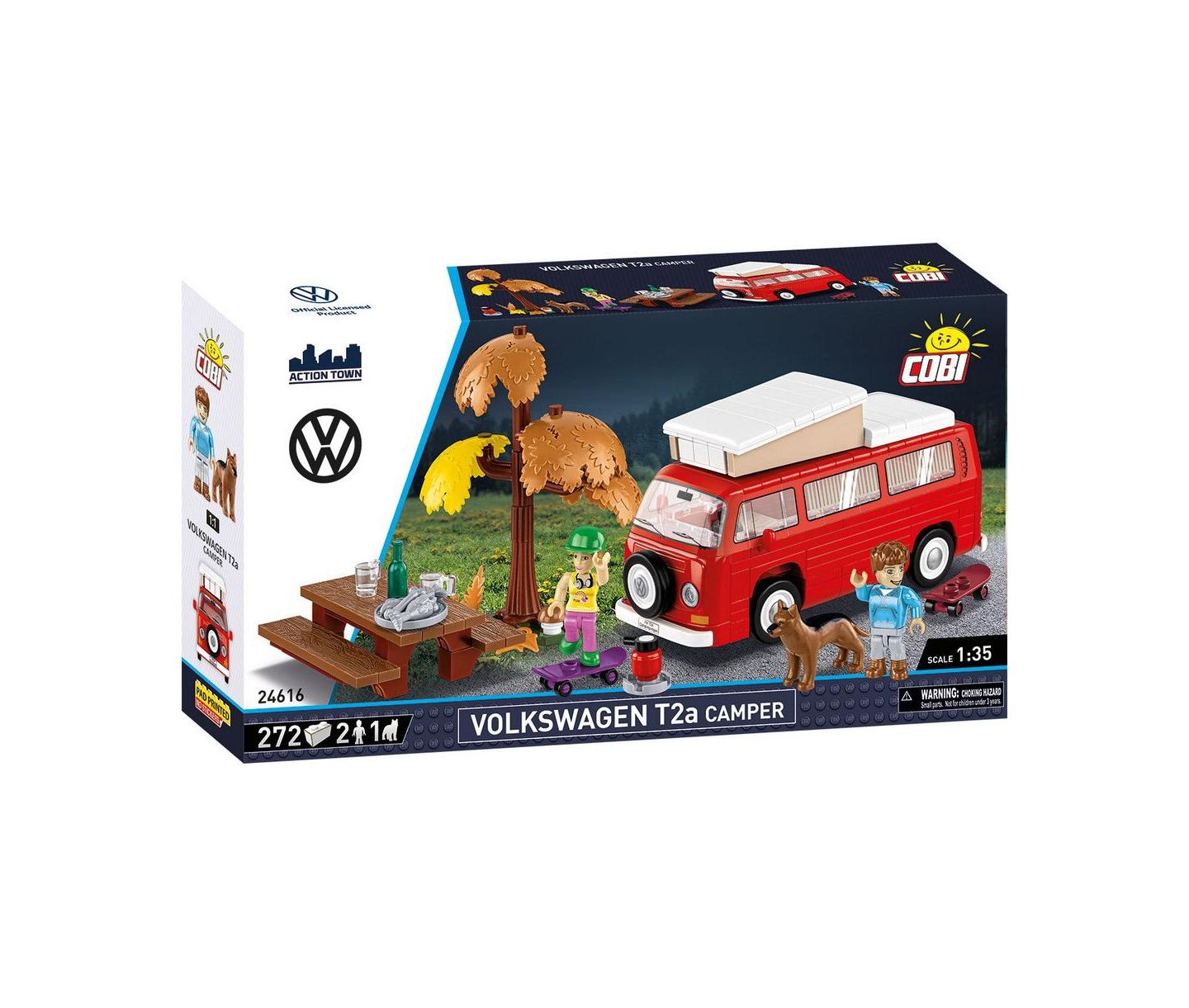 Детский конструктор COBI Action Town Volkswagen T2A Camper 272-Piece Building Set, Ages 8+ — фото 1
