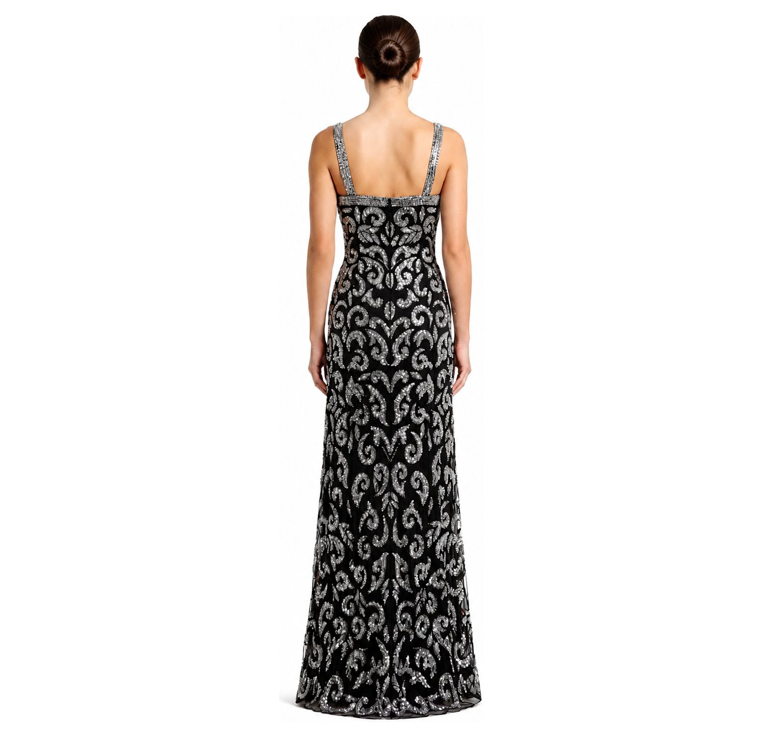Plus Size Beaded Halter Front-Slit Dress