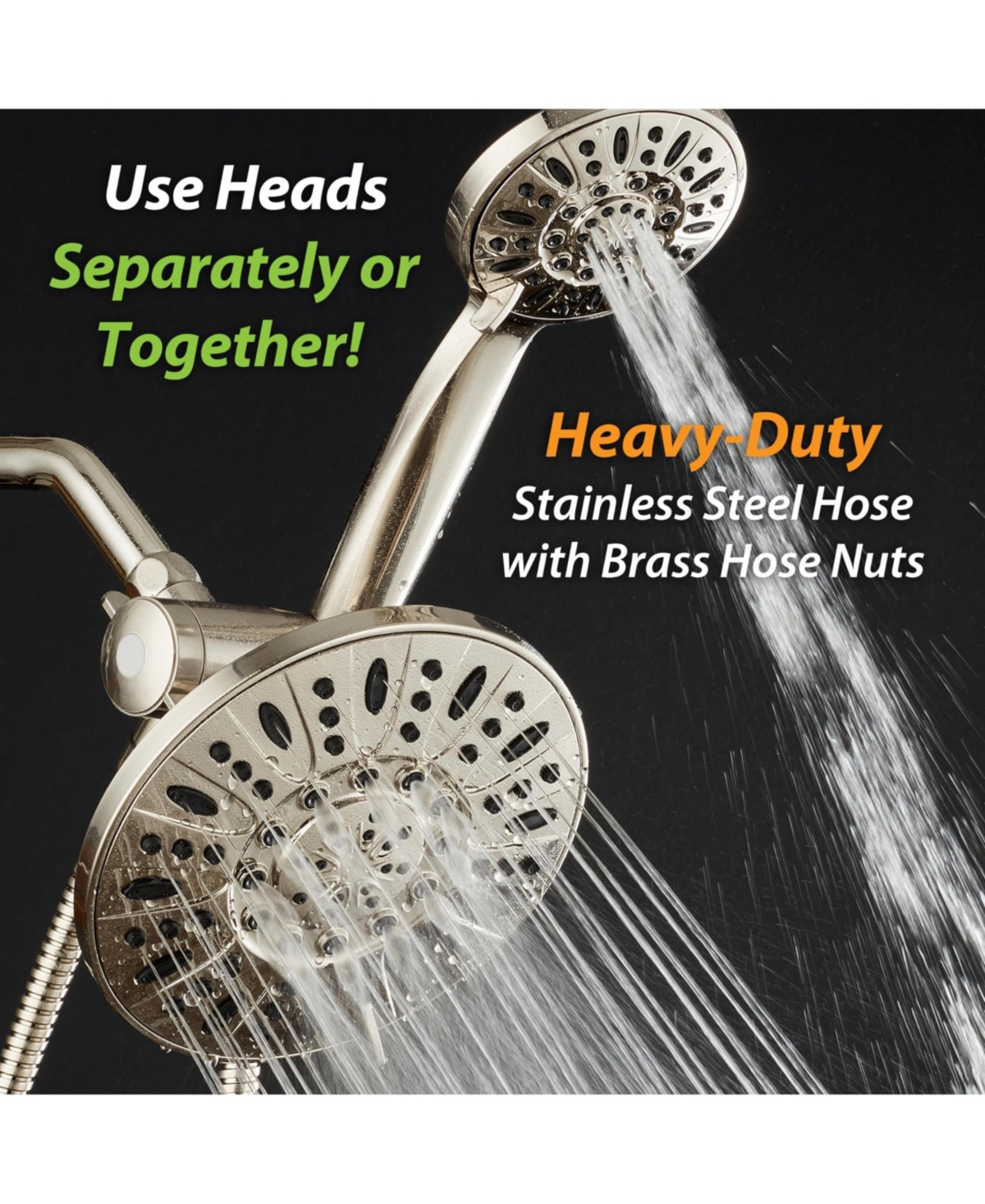 Cyqbd 7" 1.8 Gallons 3-Way Rainfall Showerhead Handheld Combo