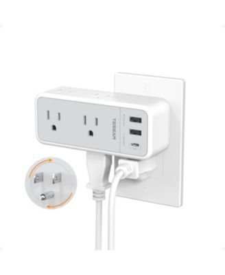 Rotating Outlet Splitter with 6 AC Outlets and 3 USB Ports
