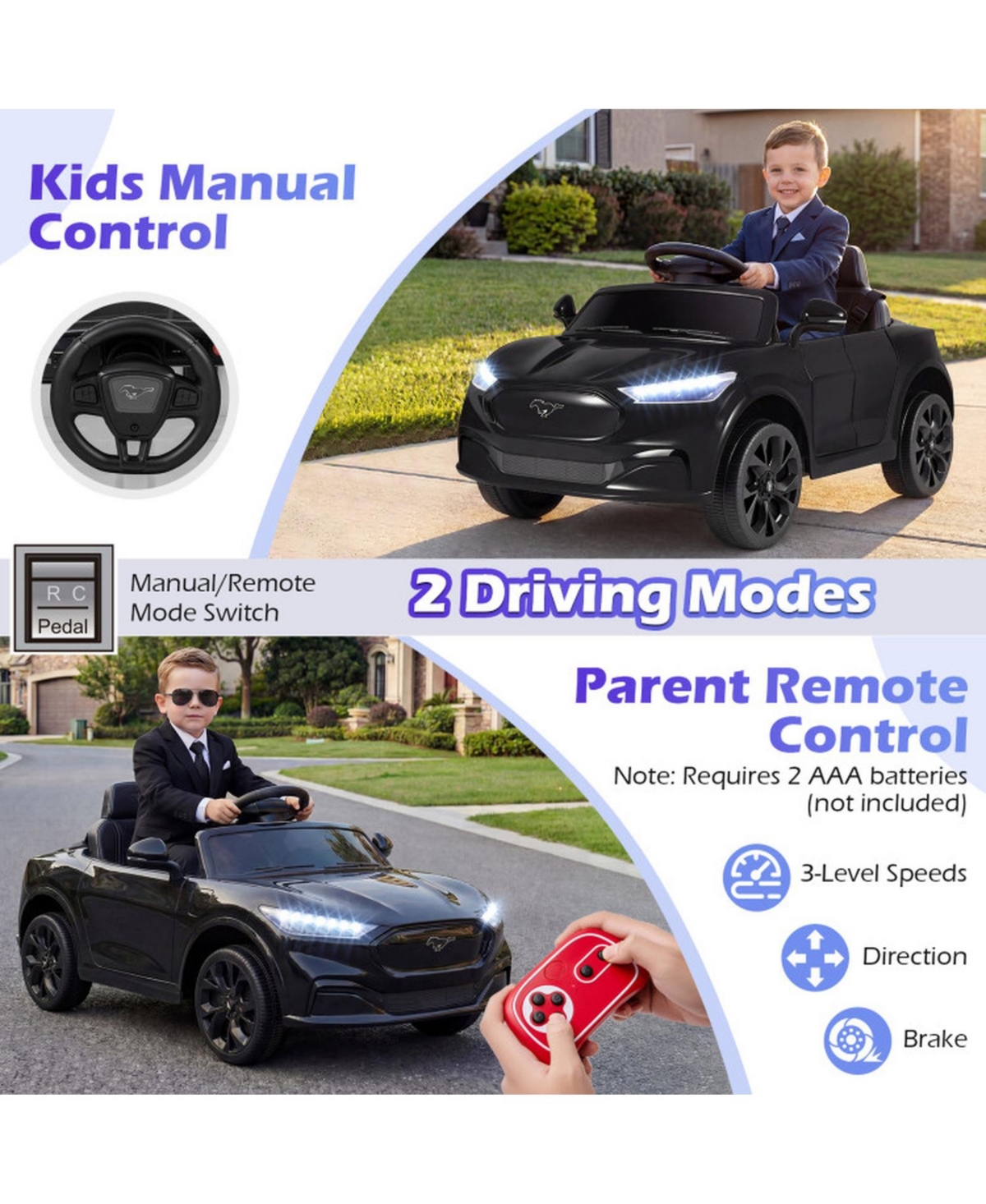 Sugift 12V Kids Ride On Car with Parent Remote Control and Licensed Design, Ages 3-7