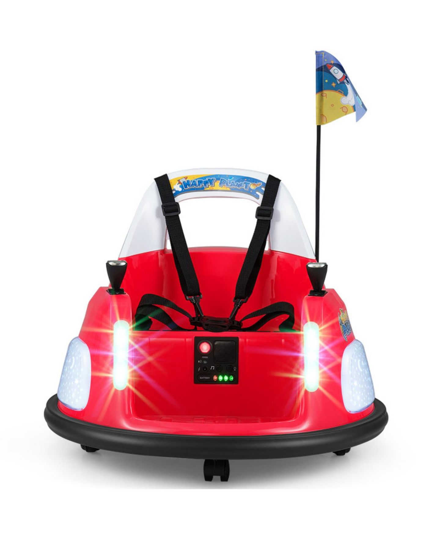 Детская электромашинка-бампер Hongge 12V с вращением на 360° и пультом, от 18 месяцев, цвет: Красный — фото 10