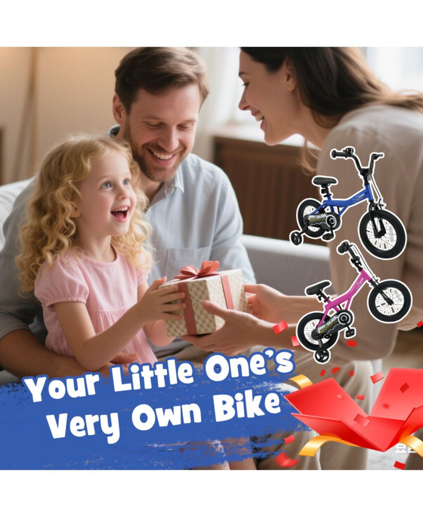 Детская игрушка HONGGE 14-Inch Kids Bike with Removable Training Wheels and Dual Brakes, Ages 3-5, цвет: Тёмно-синий — фото 8