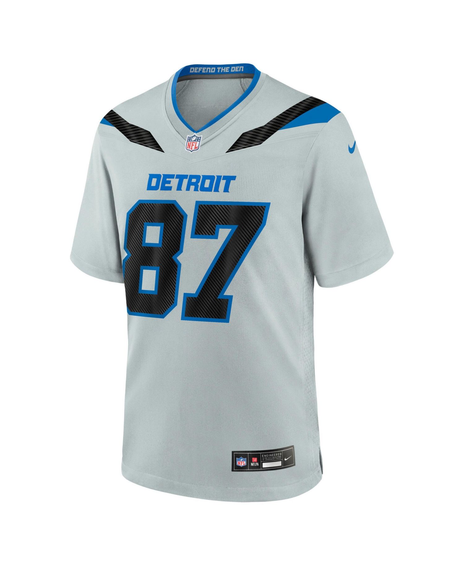 Men's Sam Laporta Silver Detroit Lions 2026 Rivalries Collection Game Jersey
