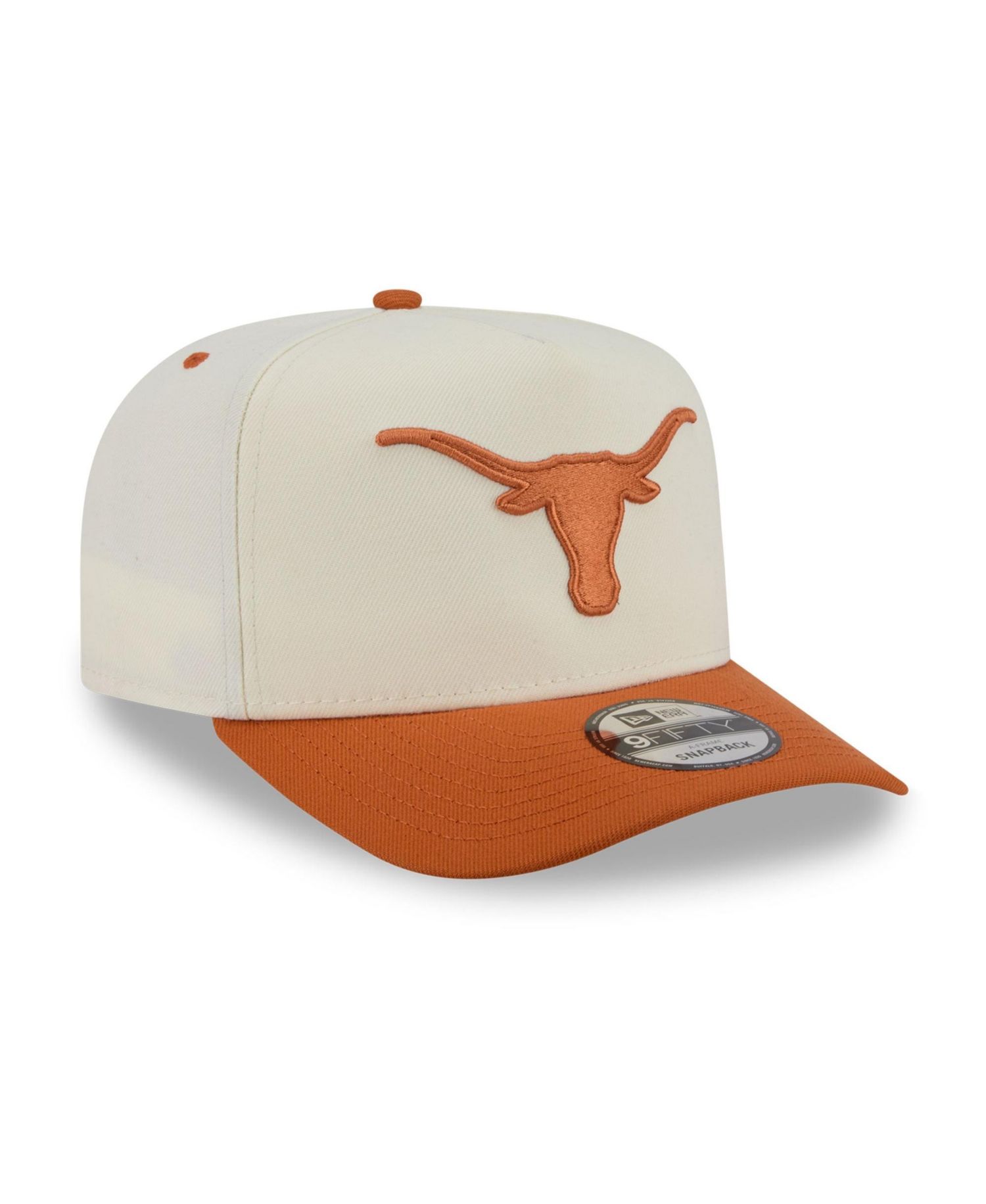 Men's and Women's White/Texas Orange Texas Longhorns A-Frame 9FIFTY Snapback Hat