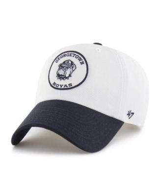 Men's and Women's '47 White/Navy Georgetown Hoyas Pique Patch Clean Up Adjustable Hat