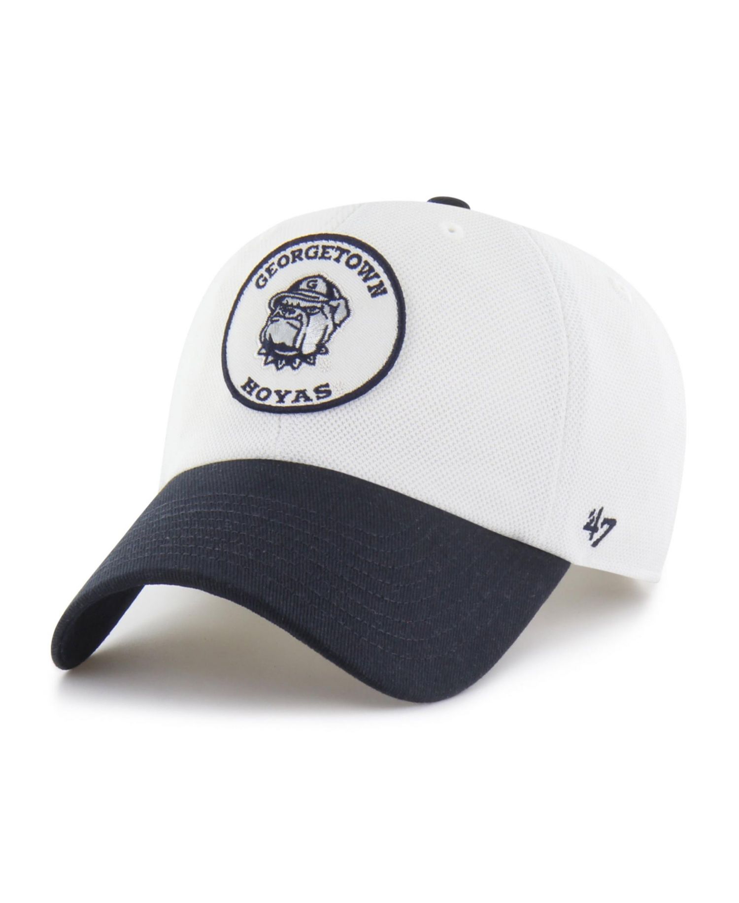 Men's and Women's '47 White/Navy Georgetown Hoyas Pique Patch Clean Up Adjustable Hat