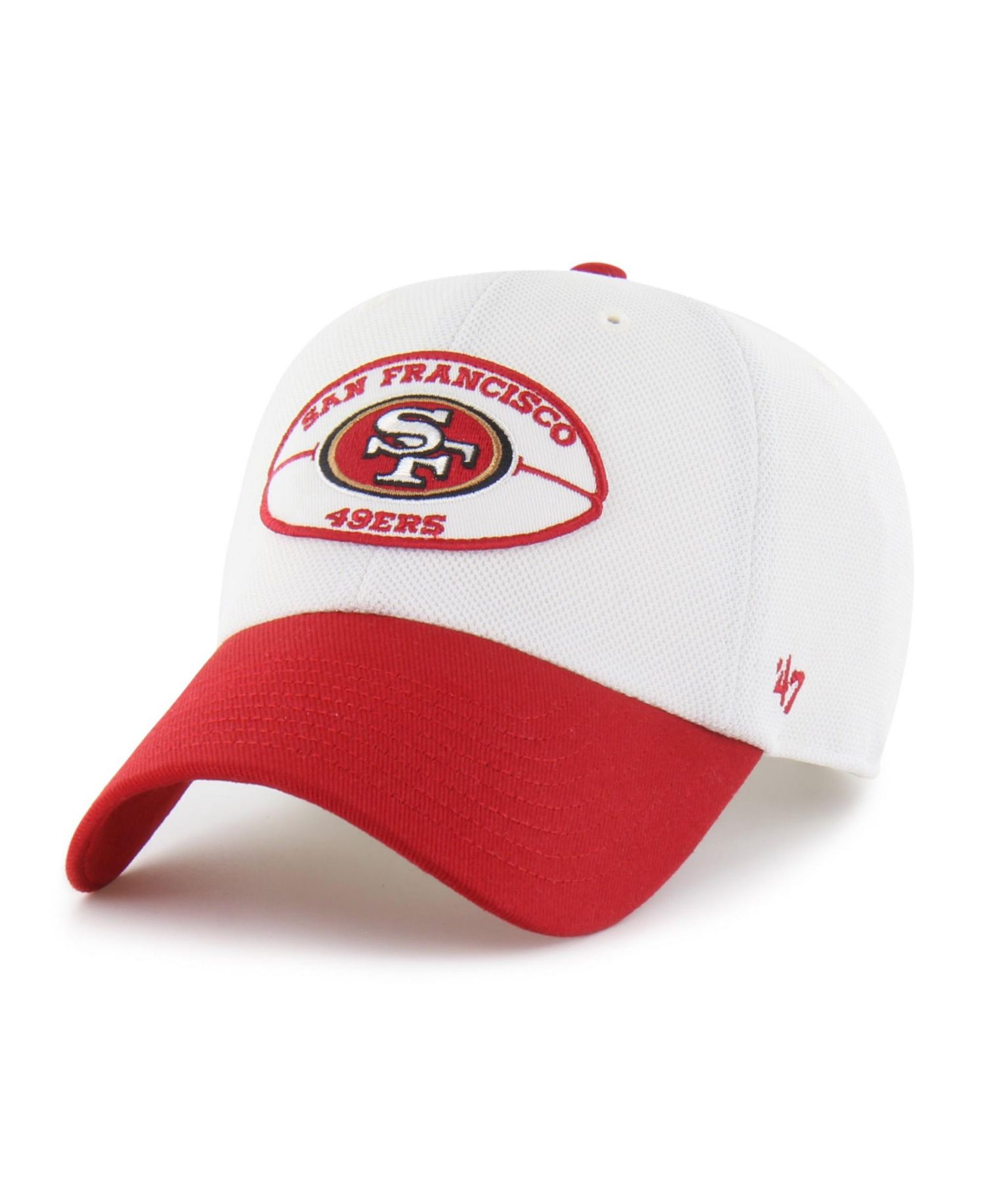 Men's '47 White/Scarlet San Francisco 49ers Pique Patch Clean Up Adjustable Hat