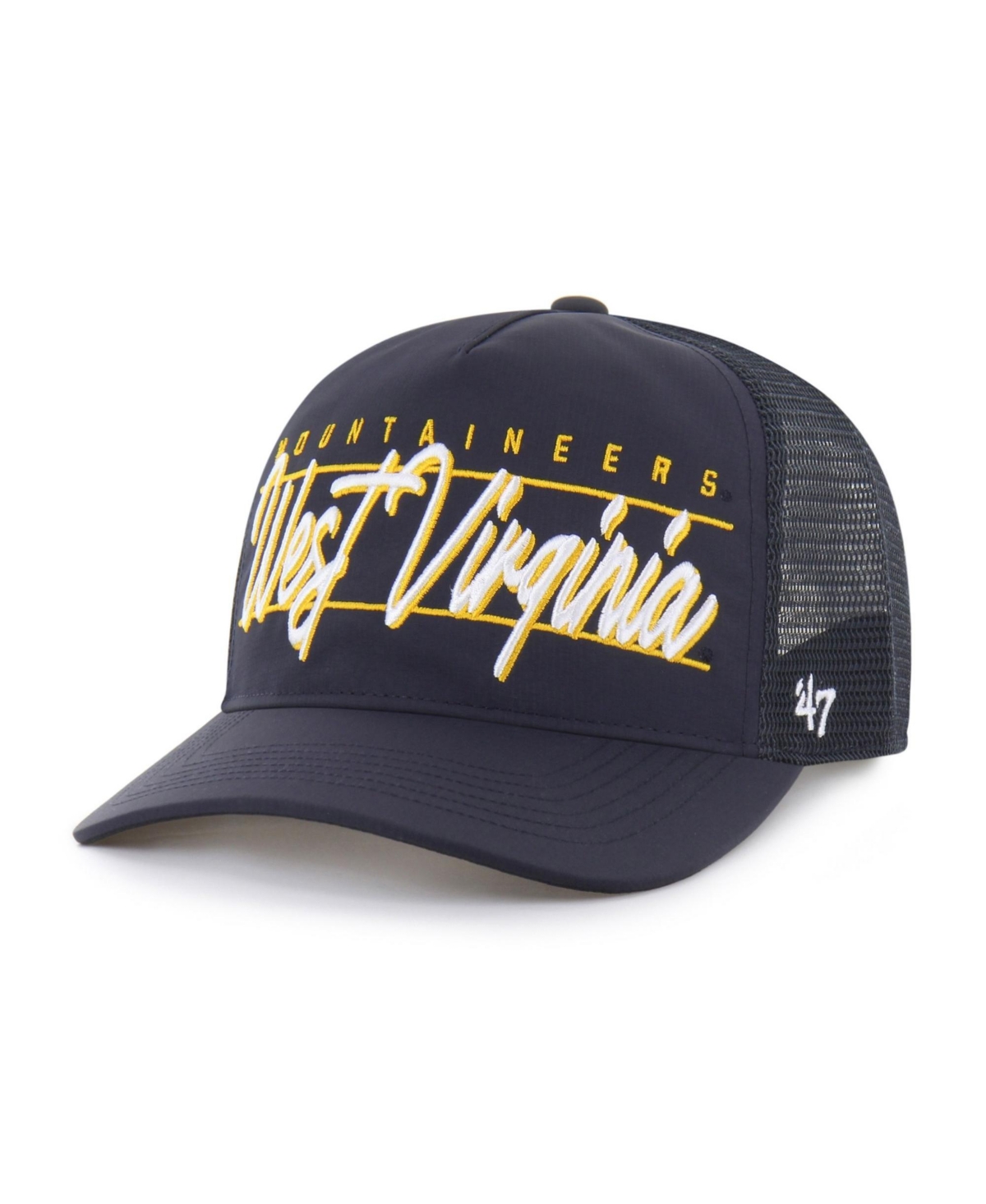 '47 Brand Men's and Women's Navy West Virginia Mountaineers brrr° Condor Mesh Hitch Adjustable Hat