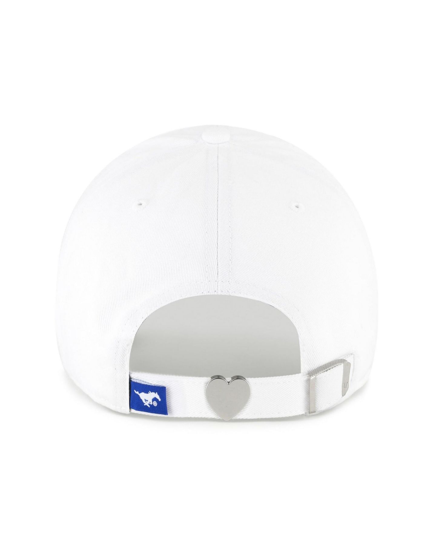 Женская кепка '47 Brand White SMU Mustangs Trendy Script Clean Up Adjustable Hat — фото 3