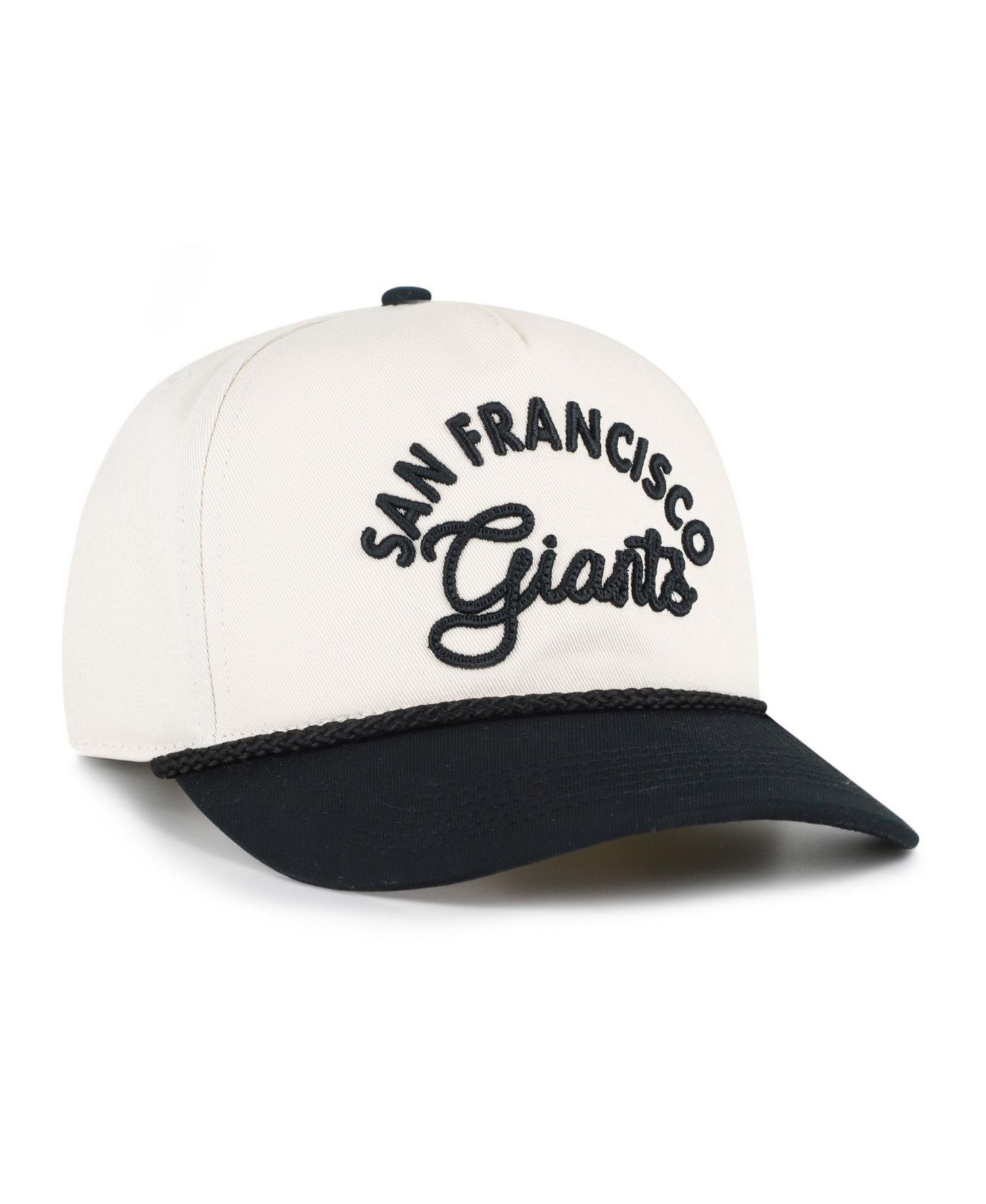 Men's and Women's '47 Natural/Black San Francisco Giants Rope Script Hitch Adjustable Hat