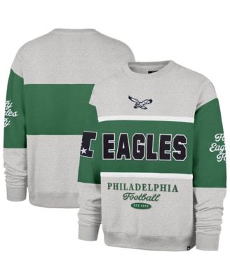 Men's '47 Kelly Green/Heather Gray Philadelphia Eagles Blockfield Maximalist Sweatshirt