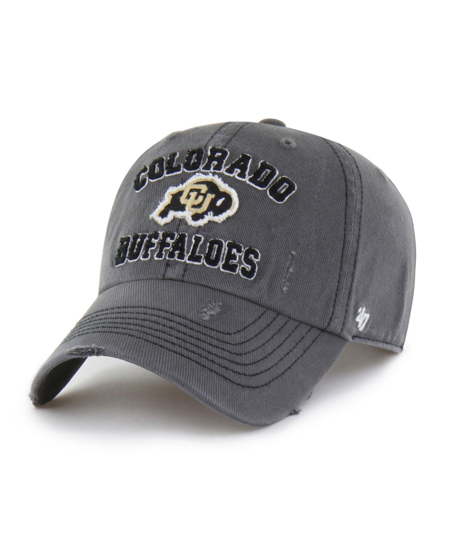 Men's and Women's '47 Charcoal Colorado Buffaloes Well-Worn Seymore Clean Up Adjustable Hat