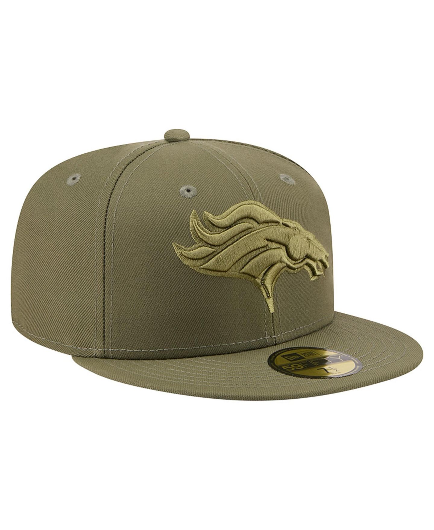 Мужские головные уборы New Era Olive Denver Broncos Color Pack 59FIFTY Fitted Hat — фото 3