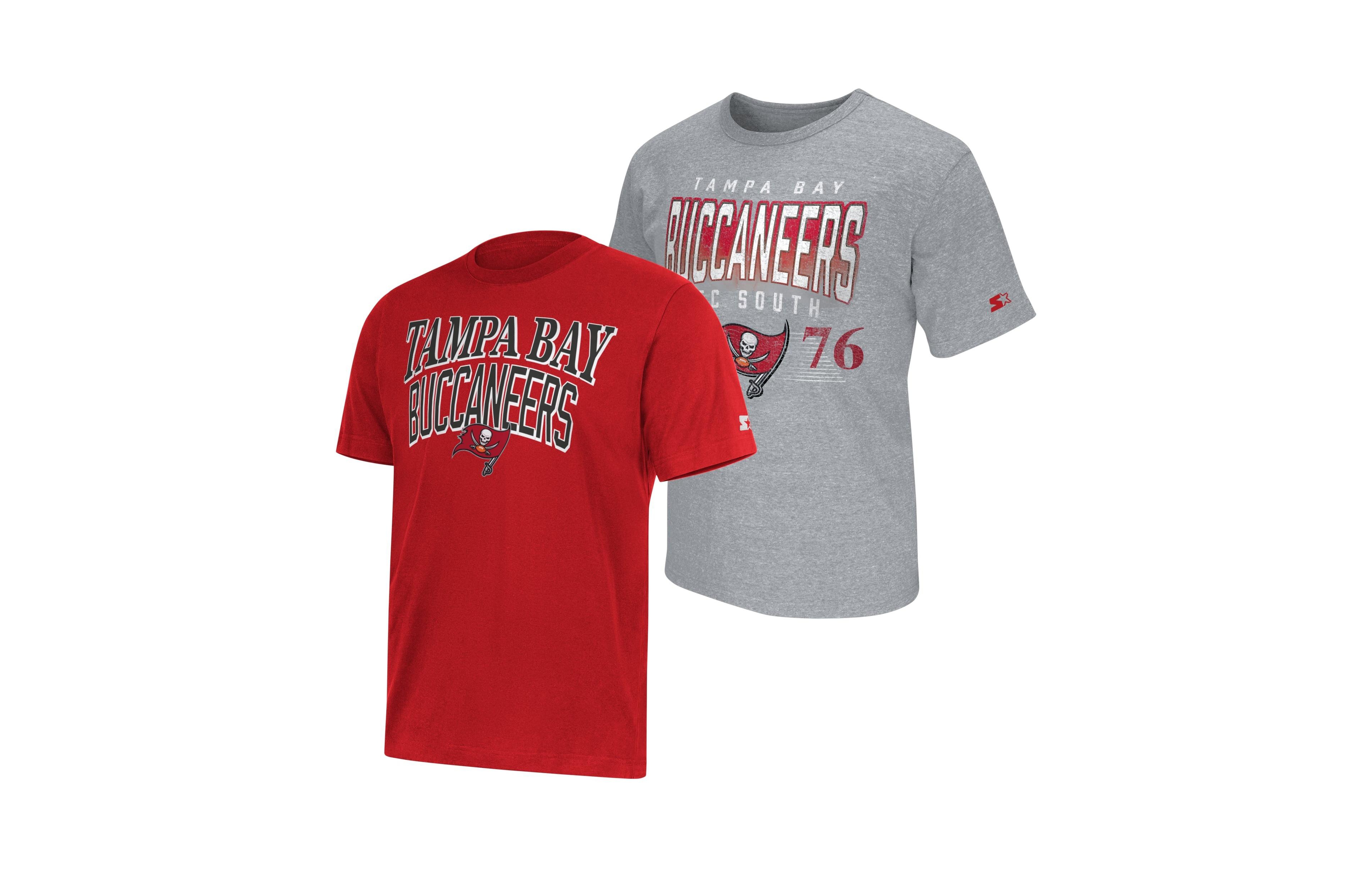 Starter Men's Red/Heather Gray Tampa Bay Buccaneers Two-Pack Logo T-Shirt Set