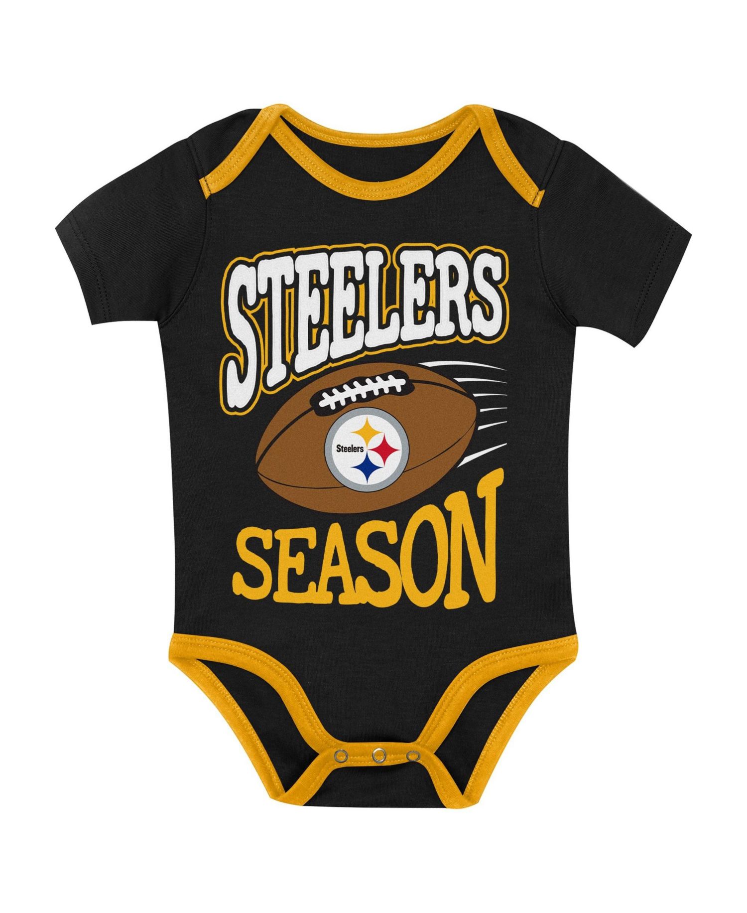 Baby Boys and Girls Pittsburgh Steelers First Round Pick Three-Piece Bodysuit Set