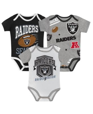 Baby Boys and Girls  Las Vegas Raiders First Round Pick 3-Piece Bodysuit Set