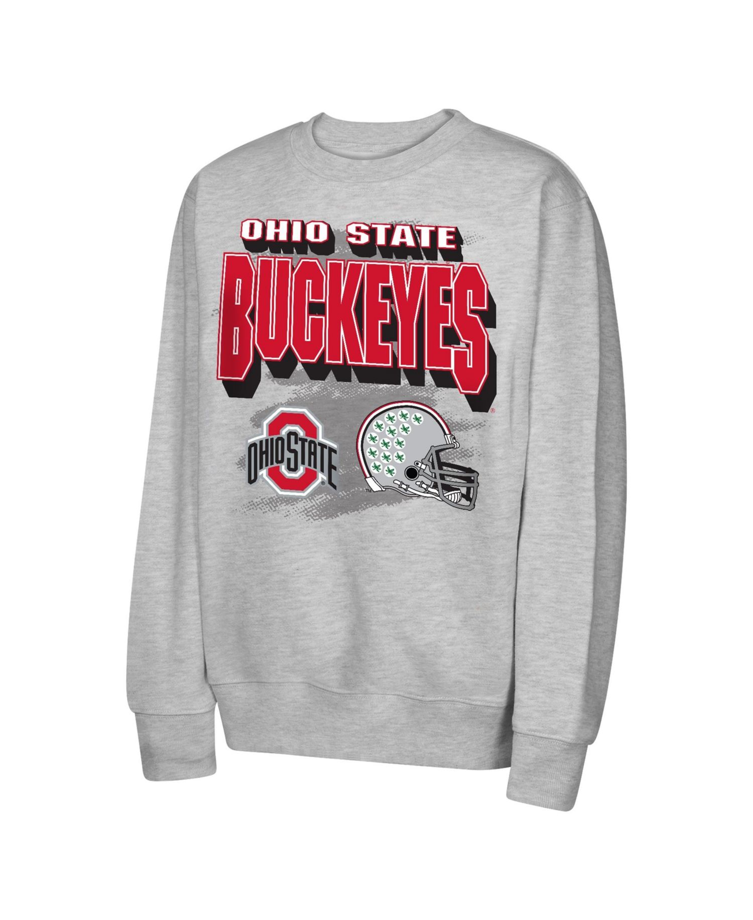 Big Boys and Girls Heather Gray Ohio State Buckeyes Wild Card Fleece Sweatshirt