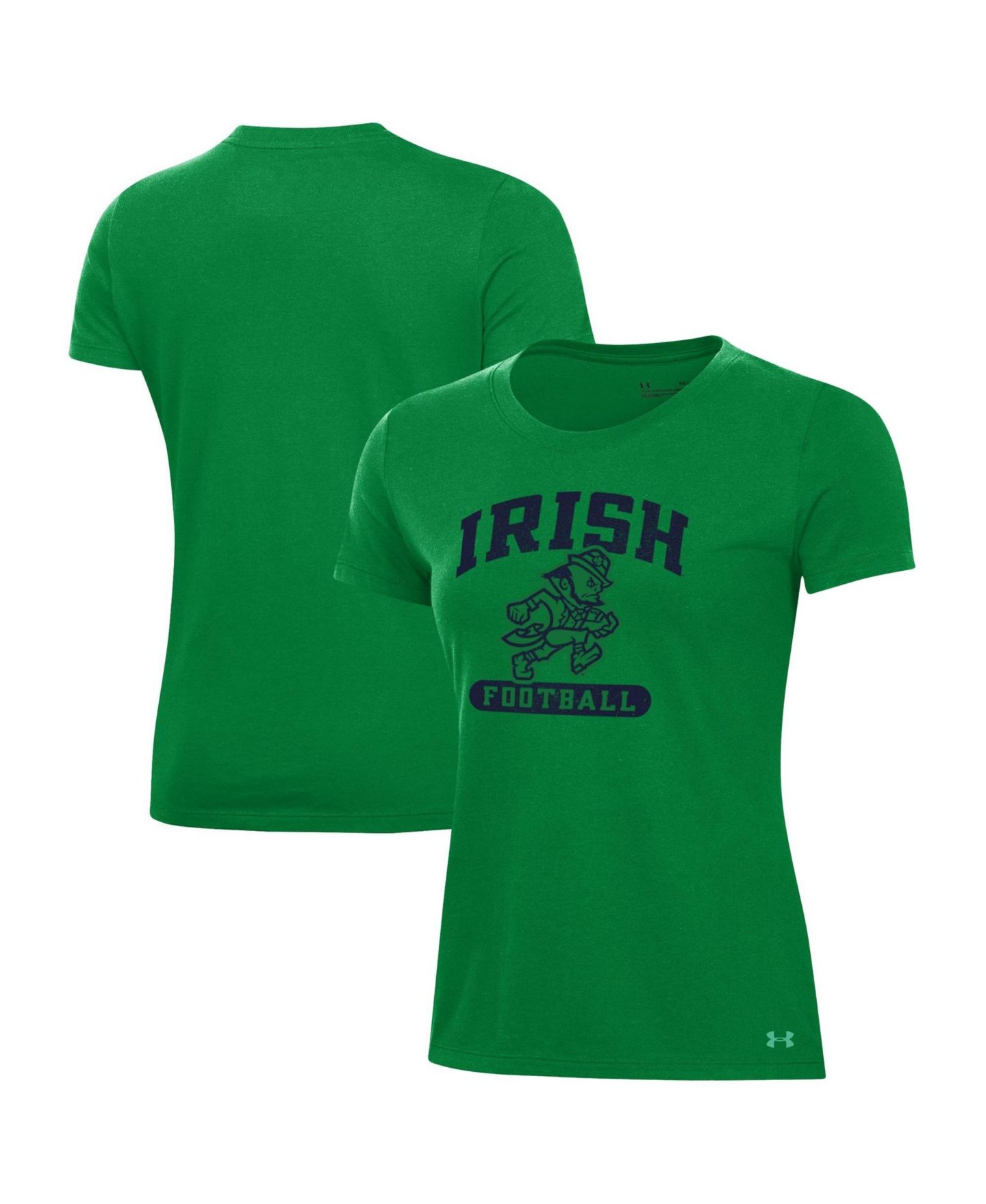 Женская футболка Under Armour Kelly Green Notre Dame Fighting Irish Leprechaun HeatGear — фото 1